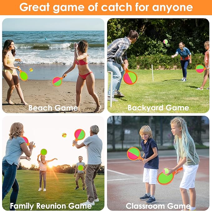 Kids Games Toss Catch Toys : Toss and 6 Paddles 6 Balls 3-12 Toddler 3Pack