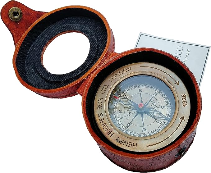 Military Metal Hiking Compass with Field Magnifying Glass