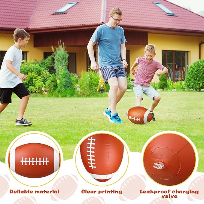 Meooeck 2 Pcs 70.8'' Inflatable Jumbo Football Set 8 Footballs