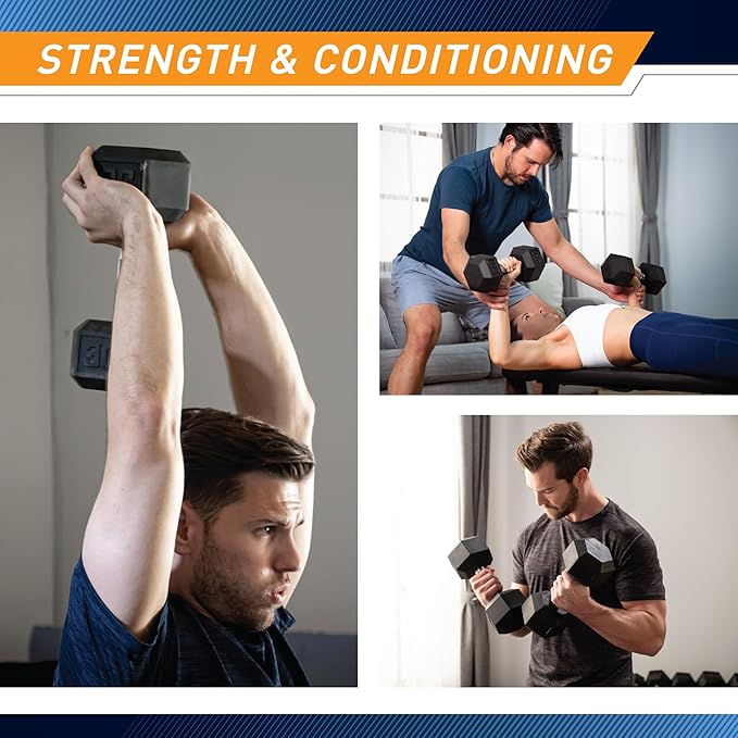 Marcy Rubber Hex Dumbbell - Available for 25lb - 50lb