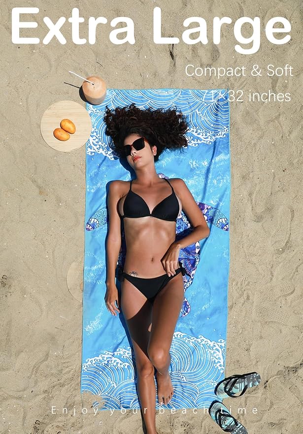 Microfiber Lightweight Beach Towel Sand Free Quick Dry