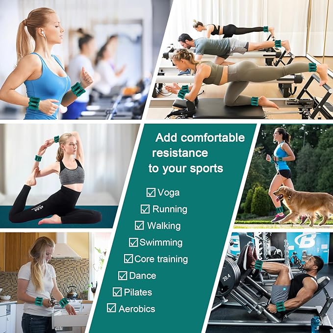 2lbs Adjustable Pilates Wrist Ankle Weights for Women 2(1 lb