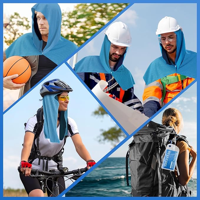 3 Pack Cooling Hoodie Towels for Neck and Face 50 Sun