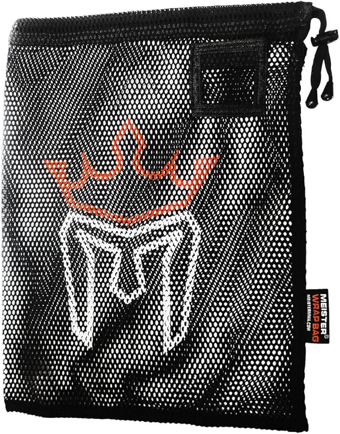 Meister WRAP Bag for Washing MMA & Boxing Hand Wraps - Drawstring Mesh Large