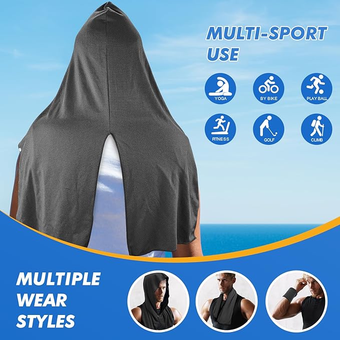 3 Pack Cooling Hoodie Towels for Neck and Face 50 Sun