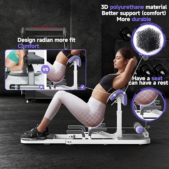 Hip Thrust & Squat Machine for Home – Multi-Function Glute Builder, Leg & Core Strengthening Equipment – Adjustable Sissy Squat, Hip Thrusts, Squat Assist Machine for Home Gym