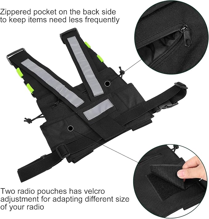 abcGoodefg Radio Chest Harness Chest Front Pack Pouch