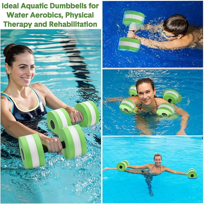 5 Pcs Aquatic Exercise Set Including 2 Ankle Swimming Weights 2 Lightweight Aquatic Exercise Dumbbells and Swim Belt Pool Exercise Equipment for Aquatic Aerobics Exercise