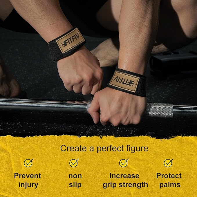 Lifting Straps for Weightlifting, Lifting Wrist Straps for Gym Strength Training, Neoprene-padded Wrist Cushion - Men & Women