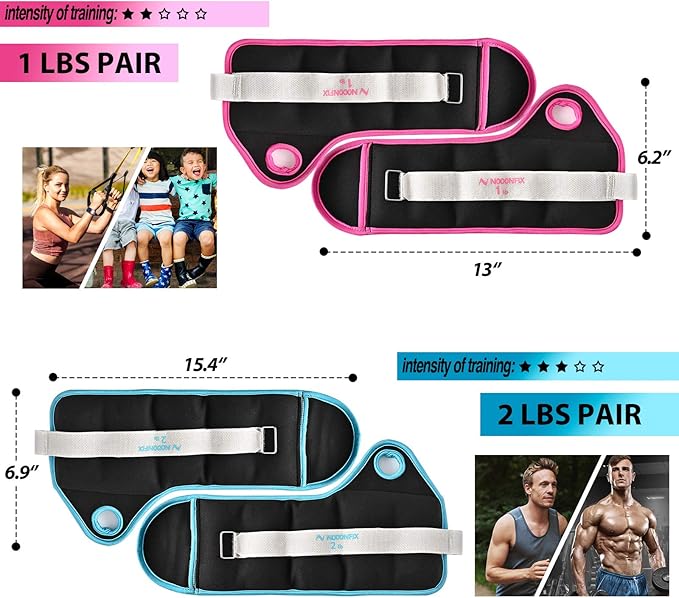 2/3/4/6/8 LBS Pair Adjustable Wrist/Ankle Weights