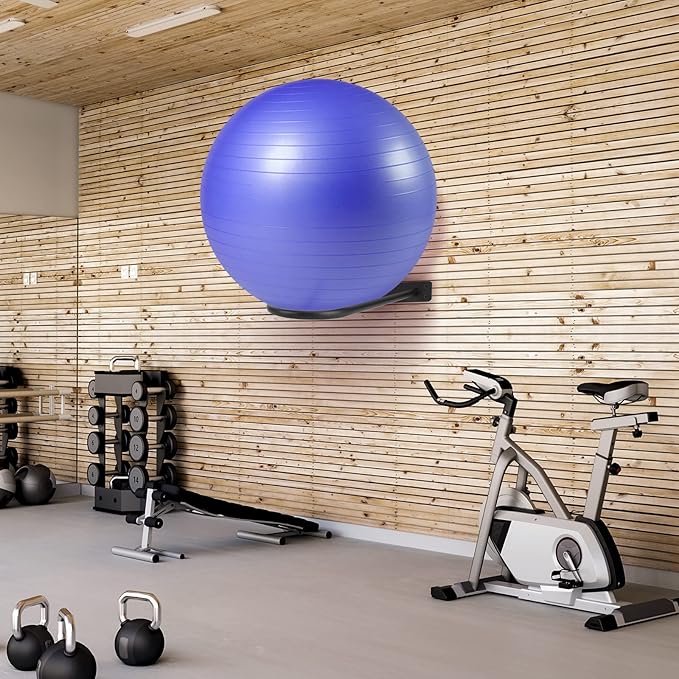 Medicine Ball RackWall Mounted Large Stability Ball Storage Organizer(1 Black)