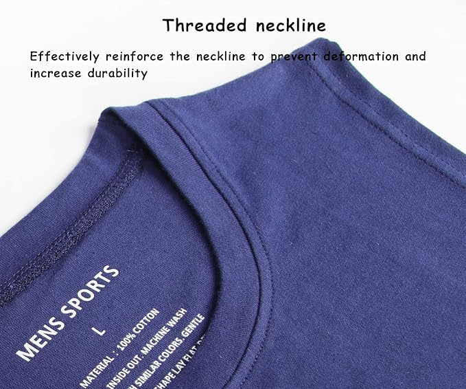 Men's Workout Bodybuilding Tank Tops Athletic Training Gym Shirts Vest Cotton Cut Off Sleeveless Muscle T-Shirt