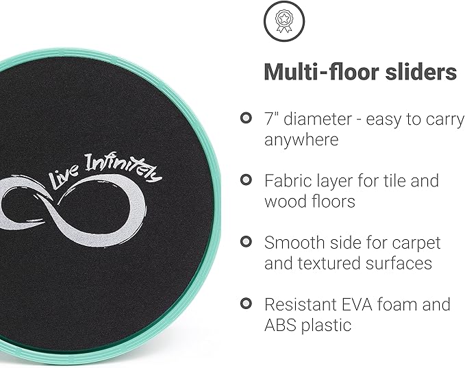Live Infinitely Core Sliders – Dual Sided Fitness