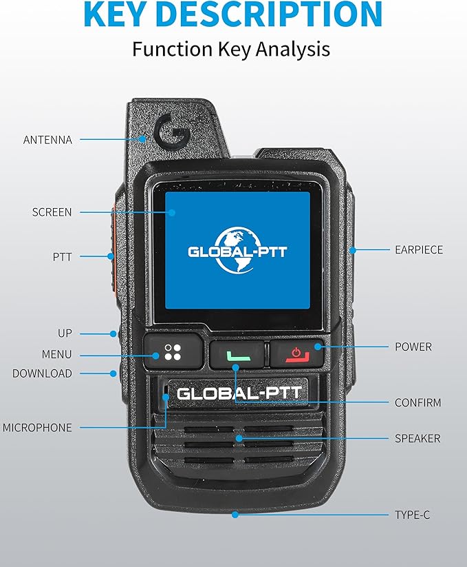 2-Pack Global Walkie Talkies with Sim Cards - (G0)