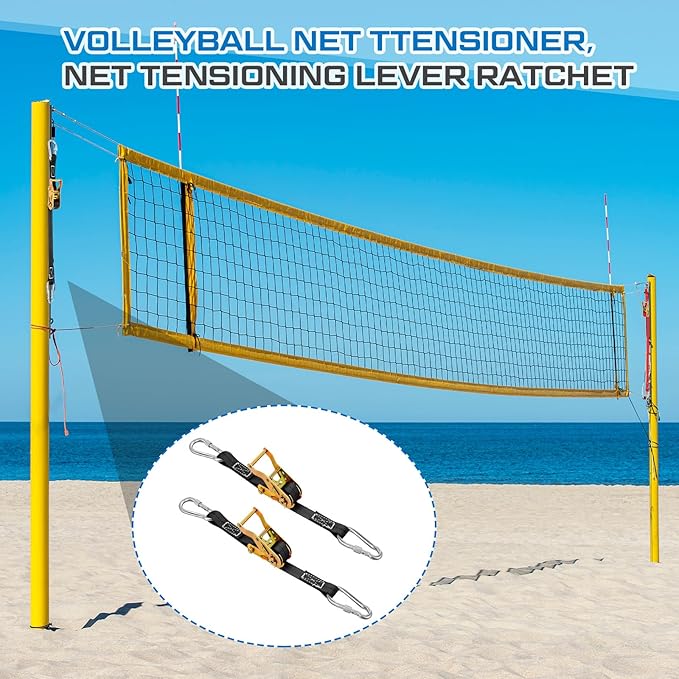 2 Pcs Volleyball Net Ratchet Strap Heavy Duty Net Tensioning Lever Ratchet Volleyball Poles Rope Tightener