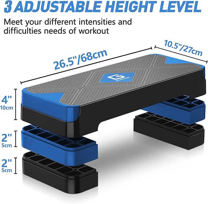 Aerobic Exercise Step 26.5" Step 4†6†6†8†8†Adjustable