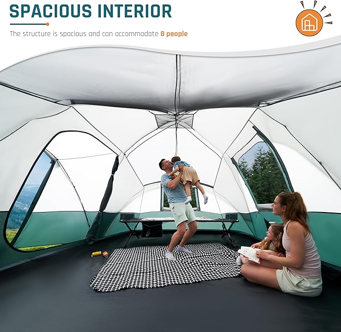 6/8/10/11 Person Camping Tent with Porch