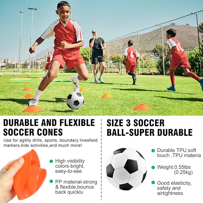 Kids Soccer Goals for Backyard Set - 2 6x4 ft