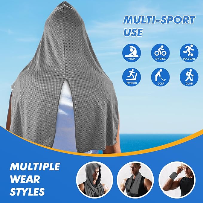 3 Pack Cooling Hoodie Towels for Neck and Face 50 Sun