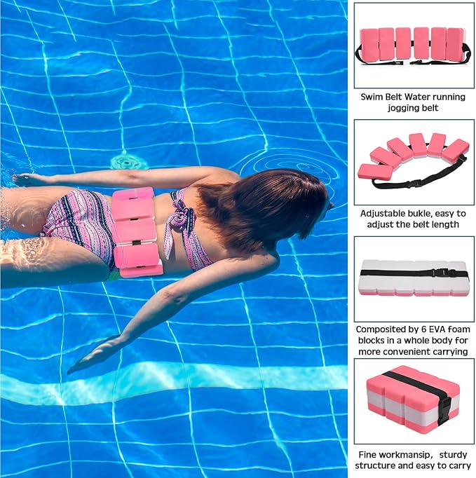 5 Pcs Aquatic Exercise Set Including 2 Ankle Swimming Weights 2 Lightweight Aquatic Exercise Dumbbells and Swim Belt Pool Exercise Equipment for Aquatic Aerobics Exercise
