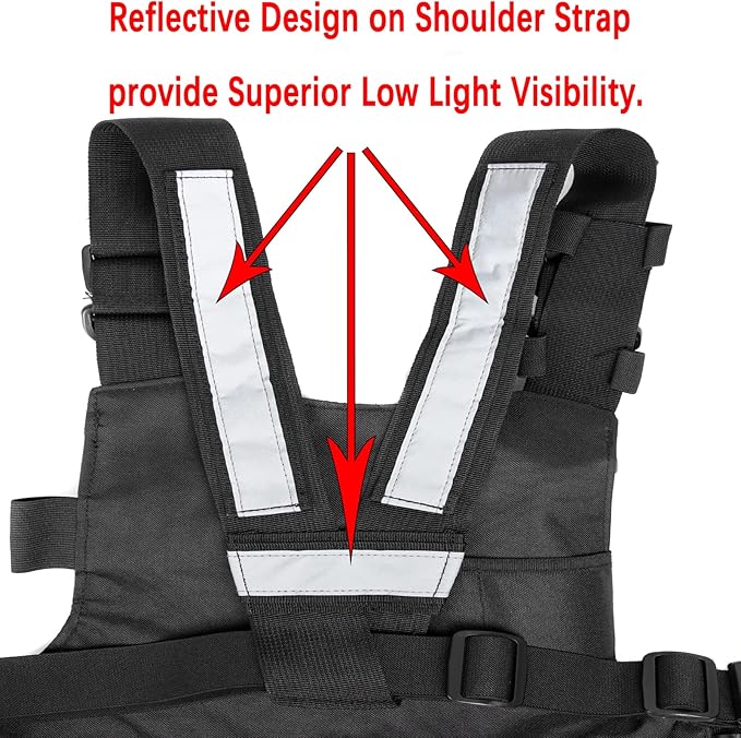 LUITON Radio Chest Harness with Reflective Strips Shoulder