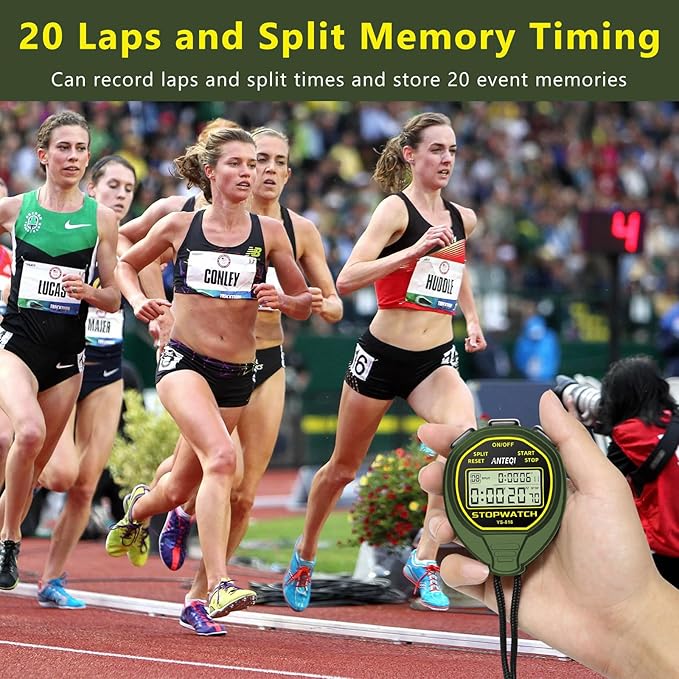 20 Laps Memory Stopwatch Waterproof