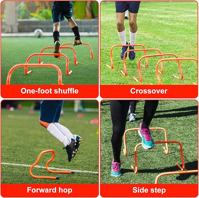 4 Pack Agility Speed Training Hurdles- 9" Detachable