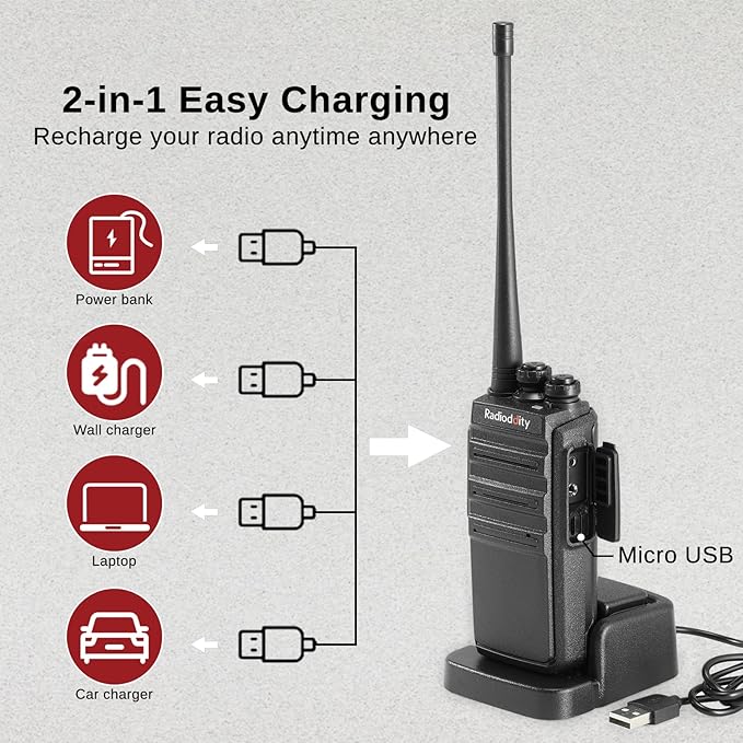4 Pack Radioddity GA-2S Long Range Walkie Talkies