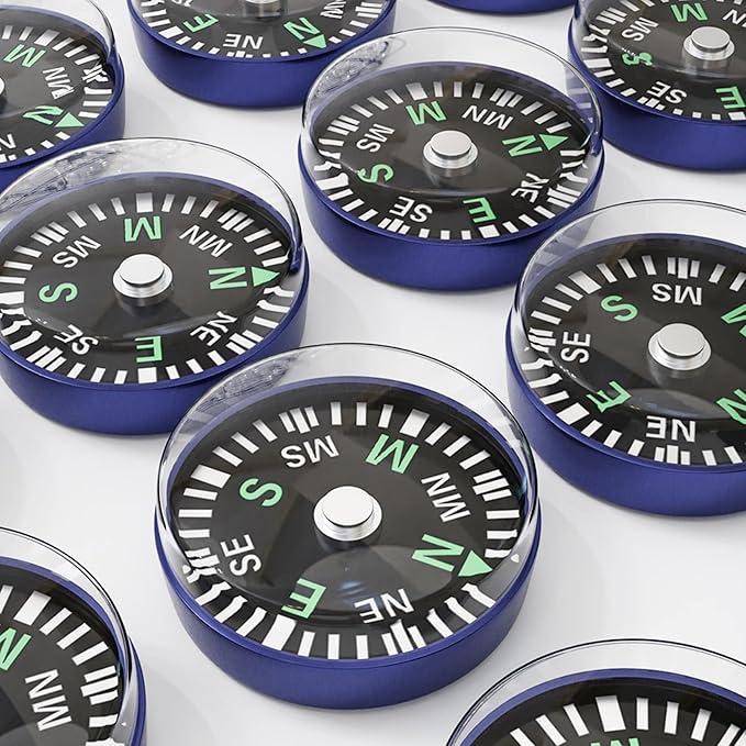 24 Pcs Hiking Compass 20mm Mini