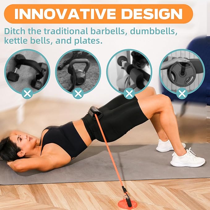 Hip Thrust Belt (30/40/50lbs), Portable 7 Weights 120lbs
