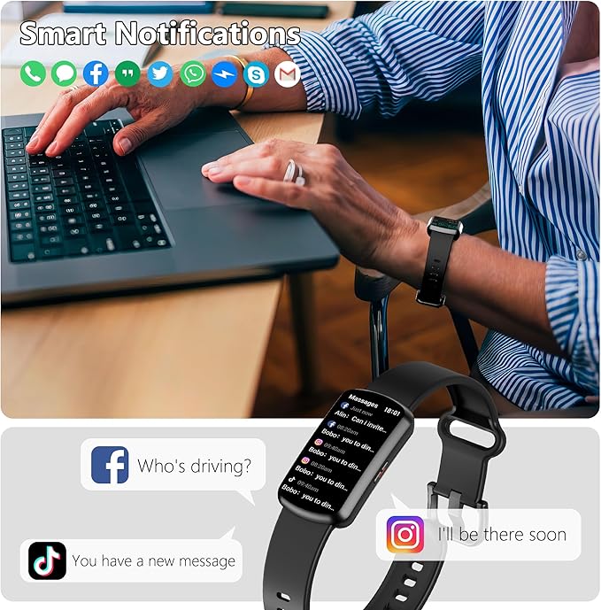 Health Fitness Tracker, Smart Watch with 24/7 Heart Rate and Blood Pressure Monitor, Activity Tracker with Blood Oxygen, 120 Sport Mode Waterproof Sleep Tracker for Women Men