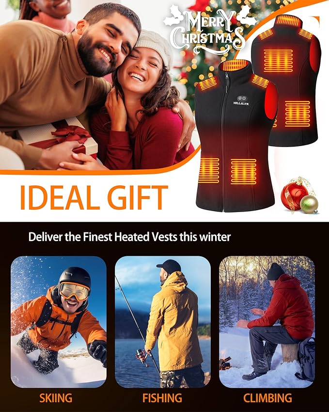 Heated Fleece Vest for Women with 7.4V 12000mAh Battery Pack - Lightweight Electric Heating