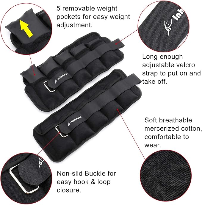 Adjustable Ankle Weights 1-5/10/12 Lbs Leg Weights