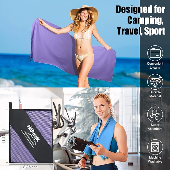 HiiPeak Quick Dry Towel - 2 Pack Microfiber 32 * 16" 2pcs 2pcs