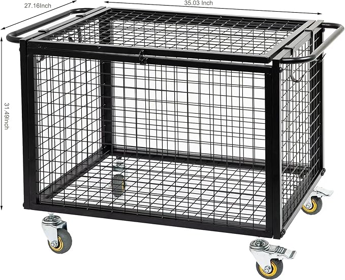 Metal Basketball Rolling Cart Sports Equipment Storage Wheel