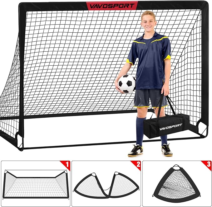 Kids Soccer Goals for Backyard Set - 2 6x4 ft