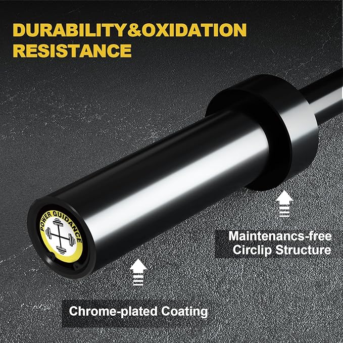 POWER GUIDANCE Chrome Olympic Barbell Bar 2 Inch 4ft/5ft/6ft