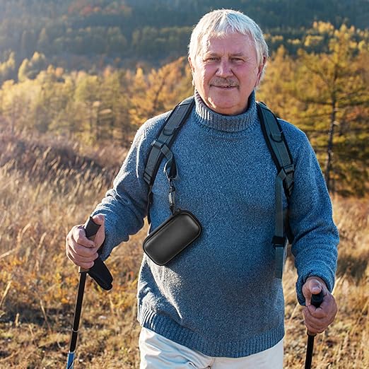 Heart Rate Monitor Case for AliveCor for KardiaMobile 1L 6L Personal EKG Monitor Storage Holder Fits for Cardiac Mobile Portable Heart Rate Monitor Bag Organizer (Pill Box Include) (Full Black)