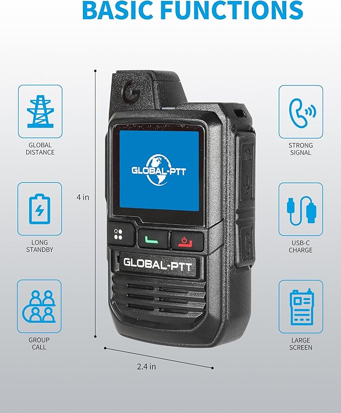 2-Pack Global Walkie Talkies with Sim Cards - (G0)