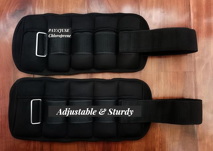 Adjustable Ankle/Wrist Weights Set 10-pound Pair with Removable 1-5lbs Each