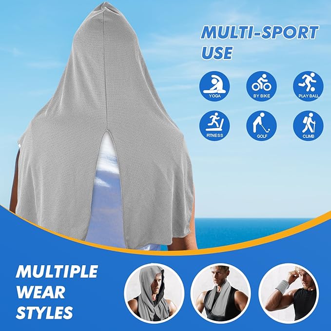 3 Pack Cooling Hoodie Towels for Neck and Face 50 Sun