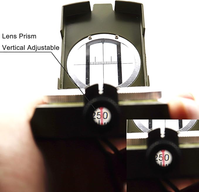 Military Compass Metal Sighting Lensatic Compass