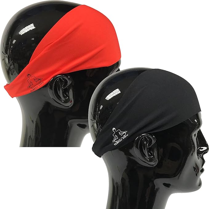 Headbands for Men and Women - Mens Sweatband & Sports Headband Moisture Wicking Workout Sweatbands for Running, Cross Training, Yoga and Bike Helmet Friendly