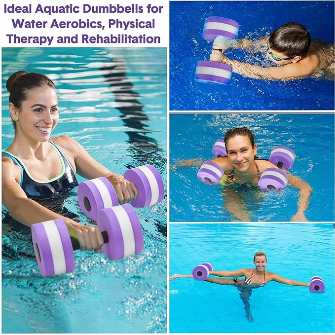 5 Pcs Aquatic Exercise Set Including 2 Ankle Swimming Weights 2 Lightweight Aquatic Exercise Dumbbells and Swim Belt Pool Exercise Equipment for Aquatic Aerobics Exercise