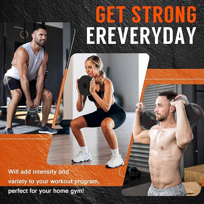 7-in-1 Adjustable Kettlebell, Quick-Adjust Kettlebell for Strength Training, 5-44 LBS Adjustable Weights for Home Gym