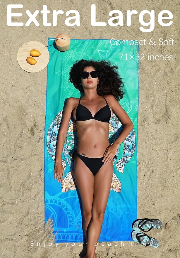 Microfiber Lightweight Beach Towel Sand Free Quick Dry