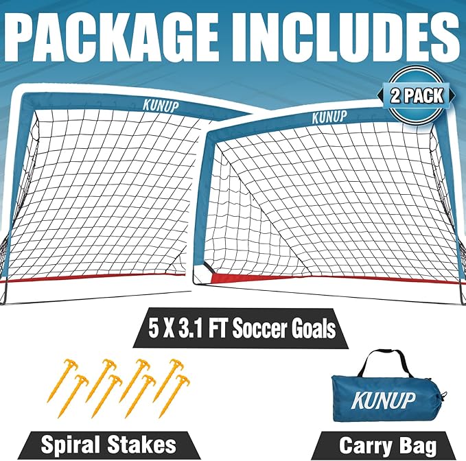 Kids Soccer Goals for Backyard 5×3, 6×4, 6×4, 9×5FT 9×5FT 2 2 Pieces