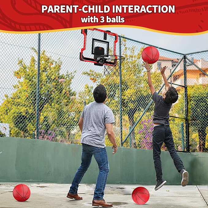 Mini Basketball Hoop Indoor with Scoreboard 3 Balls