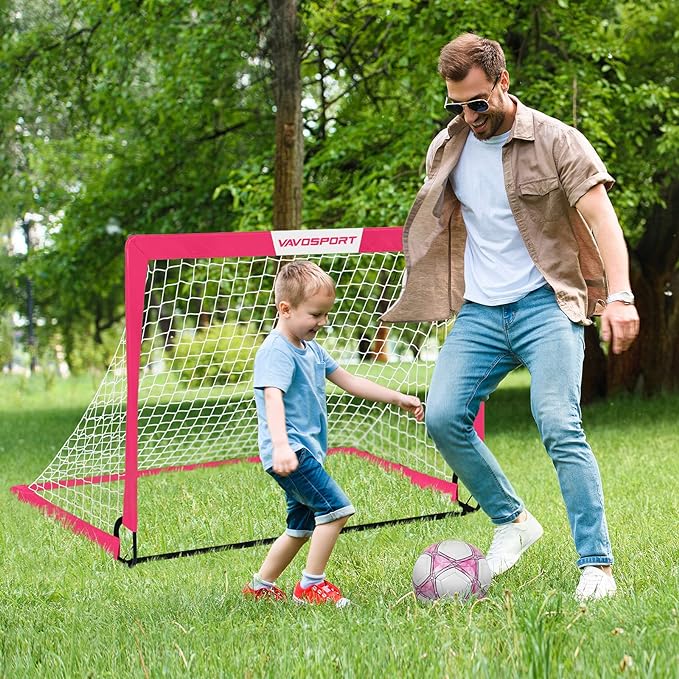 Kids Soccer Goals for Backyard Set - 2 4' x 3' Portable
