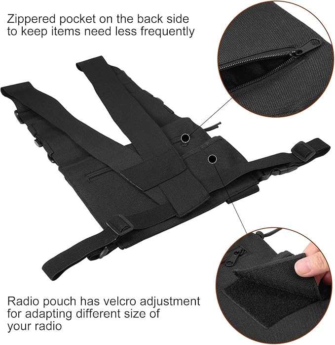 abcGoodefg Radio Chest Harness Chest Front Pack Pouch